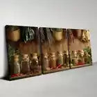3pcs Rustic Touch with Country Spices And Herbs Wall Art Set Canvas Framed 40x60cm - High Quality Print 100% Australian Made Wall Canvas Ready to Hang