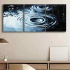 3pcs Raindrops on Water Darkness Nature Perfect Wall Art Set Canvas Framed 40x60cm - High Quality Print 100% Australian Made Wall Canvas Ready to Hang