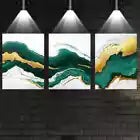 3pcs Abstract Beautiful Green Marble Texture Wall Art Set Canvas Framed 40x60cm - High Quality Print 100% Australian Made Wall Canvas Ready to Hang