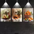 3pcs Abstract Retro Fruit Still Life Kitchen Wall Art Set Canvas Framed 40x60cm - High Quality Print 100% Australian Made Wall Canvas Ready to Hang