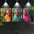 3pcs Modern Fashionable Roosters with Sunglasses Wall Art Set Canvas Framed 40x60cm - High Quality Print 100% Australian Made Wall Canvas Ready to Hang