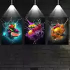 3pcs Delicious Colorful Abstract Fruits Wall Art Set Canvas Framed 40x60cm - High Quality Print 100% Australian Made Wall Canvas Ready to Hang