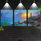 3pcs Stunning Lighthouse Seascape Ocean View Wall Art Set Canvas Framed 40x60cm - High Quality Print 100% Australian Made Wall Canvas Ready to Hang