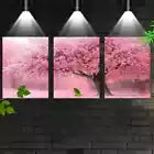 3pcs Elegant and Serene Pink Tree with Florals Wall Art Set Canvas Framed 40x60cm - High Quality Print 100% Australian Made Wall Canvas Ready to Hang