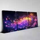 3pcs Colorful magical Peacock with Pink Florals Wall Art Set Canvas Framed 40x60cm - High Quality Print 100% Australian Made Wall Canvas Ready to Hang
