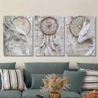 3pcs Fantasy Style Mythical Creatures Dragon Metal Print Ready to Hang Art