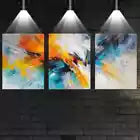 3pcs Modern Beautiful Abstract Colors Painting Wall Art Set Canvas Framed 40x60cm - High Quality Print 100% Australian Made Wall Canvas Ready to Hang