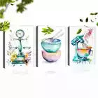 3pcs Colorful Classic Modern Watercolor Kitchen Wall Art Set Canvas Framed 40x60cm - High Quality Print 100% Australian Made Wall Canvas Ready to Hang