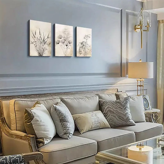 3pcs flowers, wildflowers, meadow flowers Canvas Framed 40x60cm - High Quality Print 100% Australian Made Wall Canvas Ready to Hang