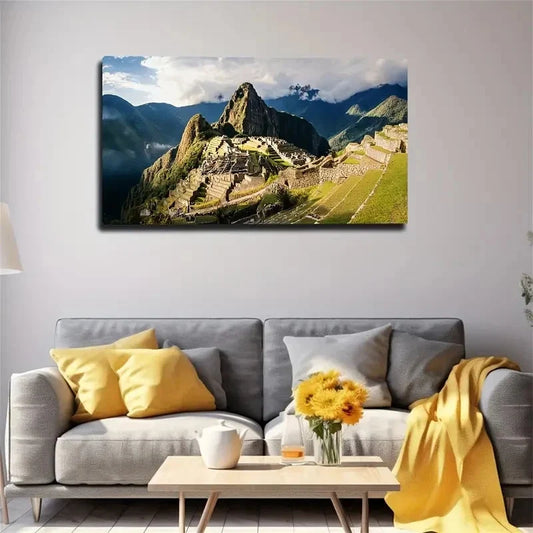 Landscape Machu Picchu Wall Art Canvas Office Home Room Framed 120x60cm