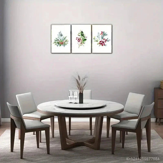 3pcs Flower Art Decoration Poster Beautiful Metal Print Ready to Hang Art