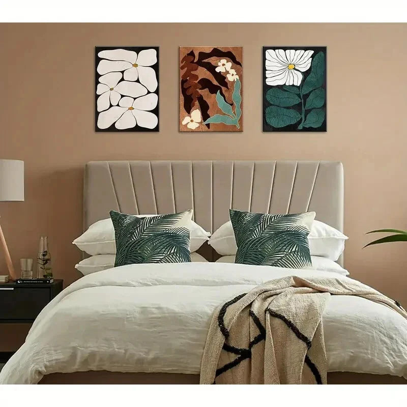 3pcs Modern Neutral Aesthetic Botanical Abstract Metal Print Ready to Hang Art