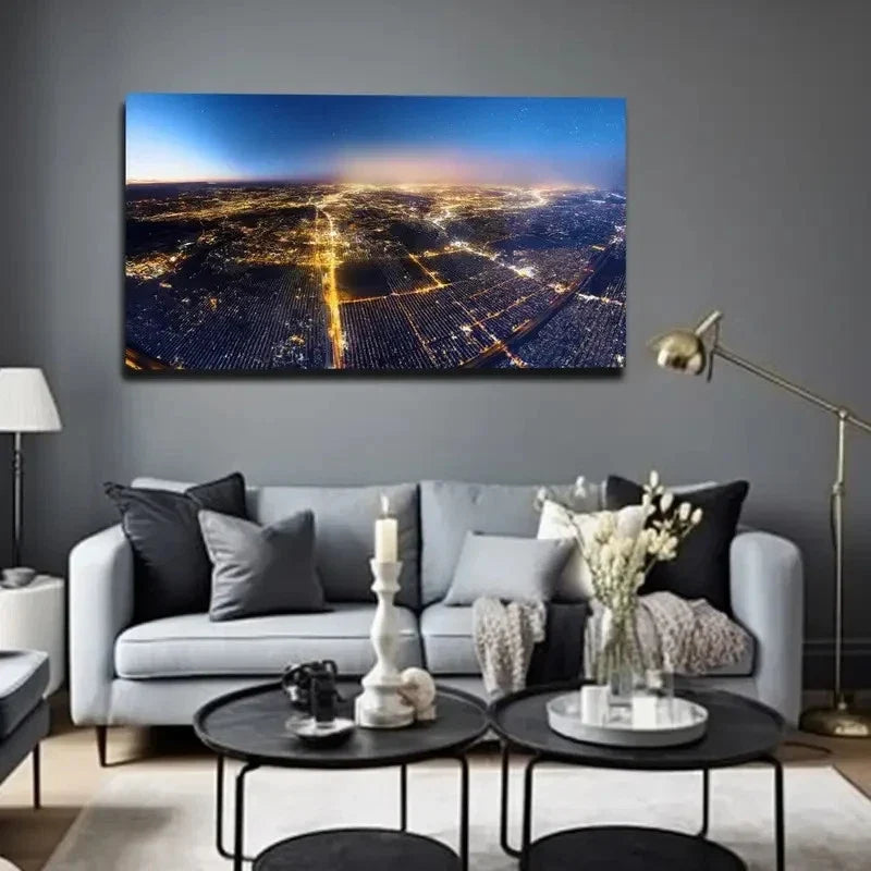 Night Modern & Bohemian Wall Art Canvas Office Home Room Framed 80x45cm