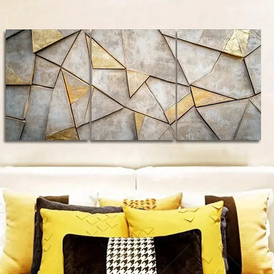 3pcs Modern Geometric Pattern Wall Art Set Canvas Framed 40x60cm - High Quality Print 100% Australian Made Wall Canvas Ready to Hang