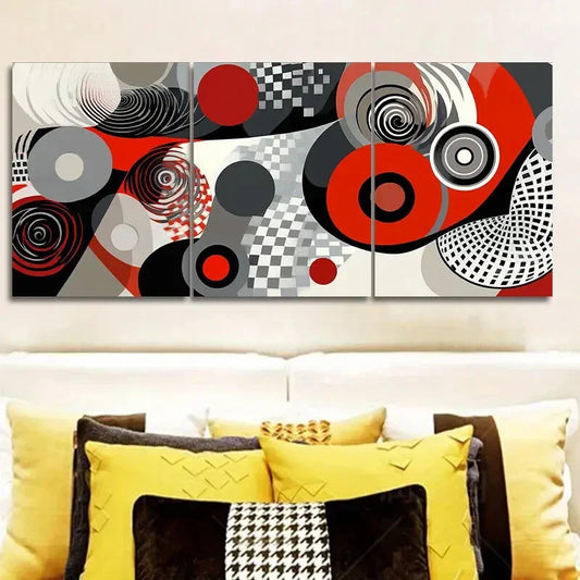 3pcs Spiral of gray shadows Wall Art Set Canvas Framed 40x60cm - High Quality Print 100% Australian Made Wall Canvas Ready to Hang