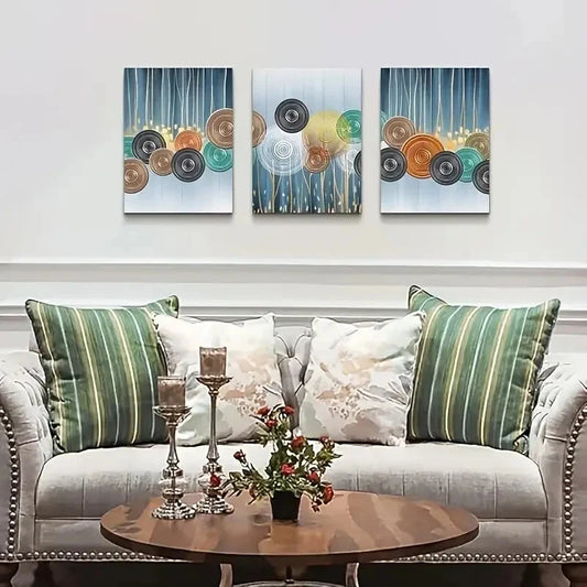 3pcs Paintings Minimalist Abstract Metal Print Ready to Hang Art