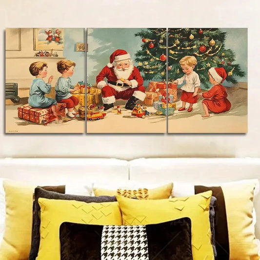 3pcs Merry Christmas breath Wall Art Set Canvas Framed 40x60cm - High Quality Print 100% Australian Made Wall Canvas Ready to Hang