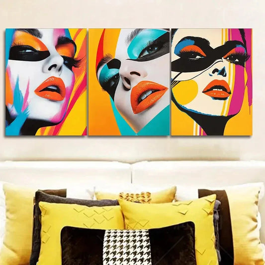 3pcs Women's poster Wall Art Set Canvas Framed 40x60cm - High Quality Print 100% Australian Made Wall Canvas Ready to Hang