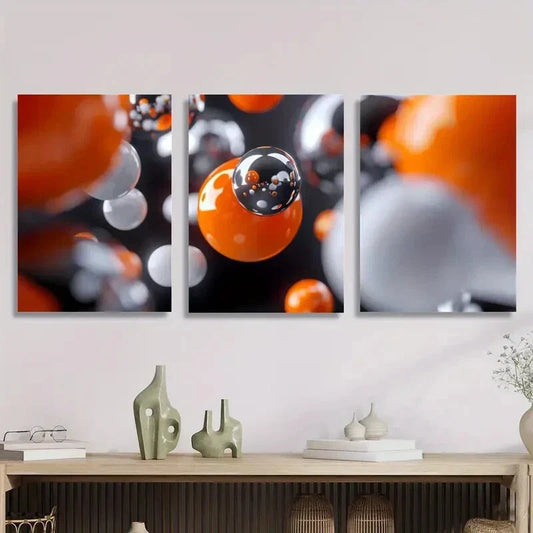 3pcs Surfing Seaside Palm Trees Metal Print Ready to Hang Art