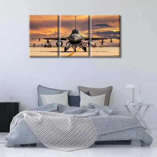 3pcs Fighter Jet Military Aircraft Metal Print Ready to Hang Art