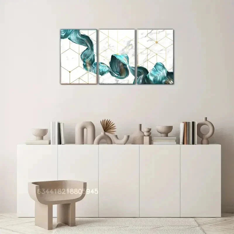 3pcs Fashion Living Visual Language Metal Print Ready to Hang Art
