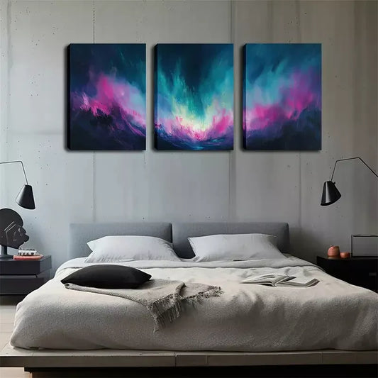 3pcs ,Color Of The Vast Sky Wall Art Set Canvas Framed 40x60cm - High Quality Print 100% Australian Made Wall Canvas Ready to Hang