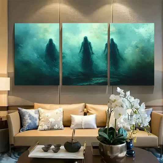 3pcs Victorian Spectral Figures Impressionism Metal Print Ready to Hang Art
