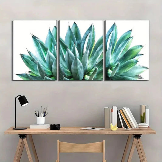 3pcs Botanical Poster Plants in the Desert Cacti Metal Print Ready to Hang Art
