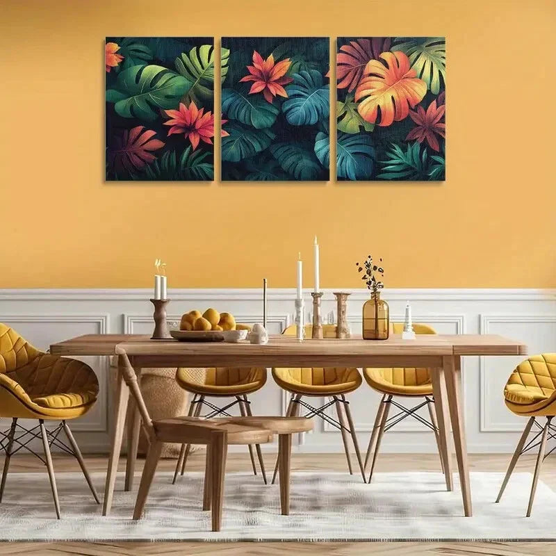 3pcs Tropical Plants Metal Print Ready to Hang Art