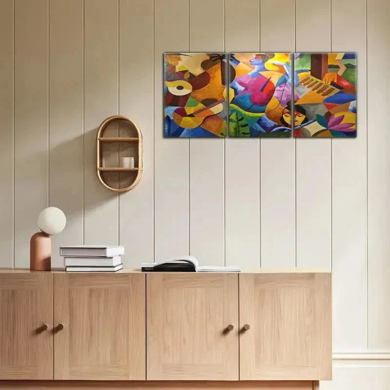 3pcs Street Art, Pop Art, Abstract Art Style Metal Print Ready to Hang Art
