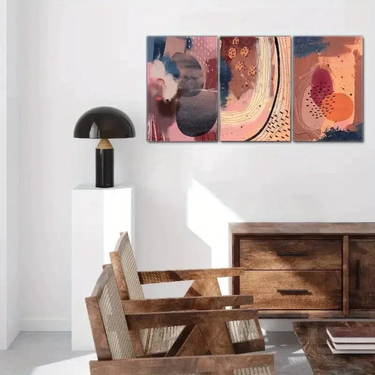 3pcs Line Doodle Decorative Poster Abstract Art Metal Print Ready to Hang Art