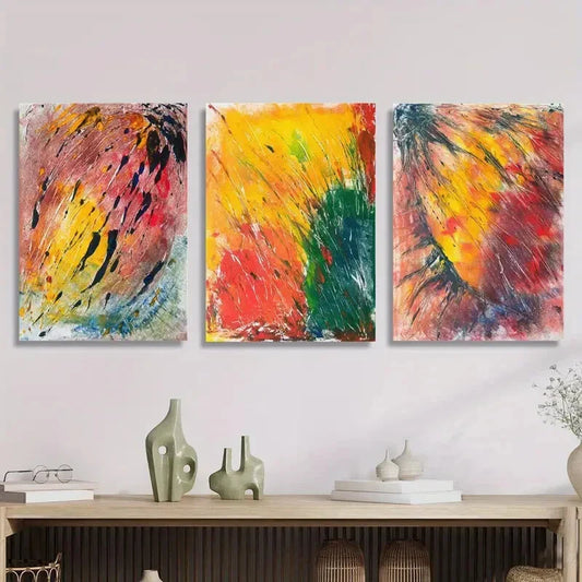 3pcs Watercolor abstract painting Metal Print Ready to Hang Art