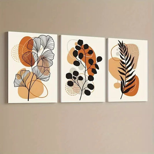 3pcs Bohemian Floral Canvas Framed 40x60cm - High Quality Print 100% Australian Made Wall Canvas Ready to Hang