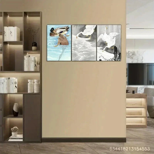 3pcs Seagull Sea Bird Decoration Poster Metal Print Ready to Hang Art