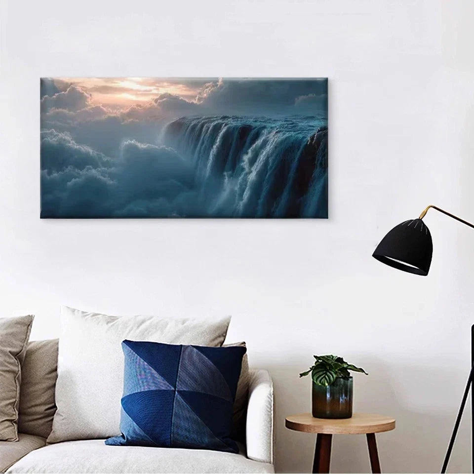 Enchanting Stunning Waterfall Wall Art Canvas Office Home Room Framed 80x45cm