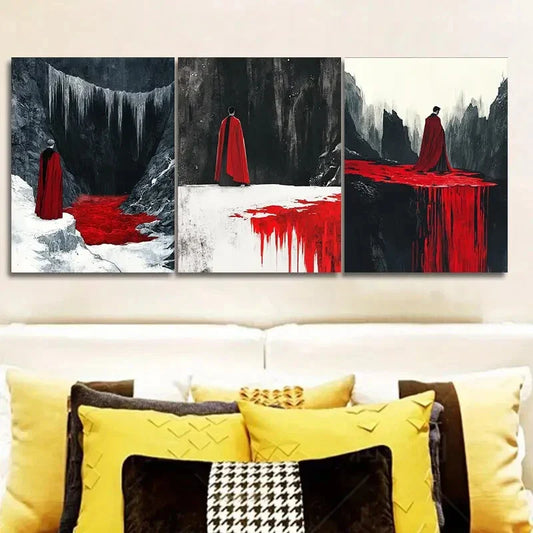3pcs Dark Lord of Hell Modern Metal Print Ready to Hang Art