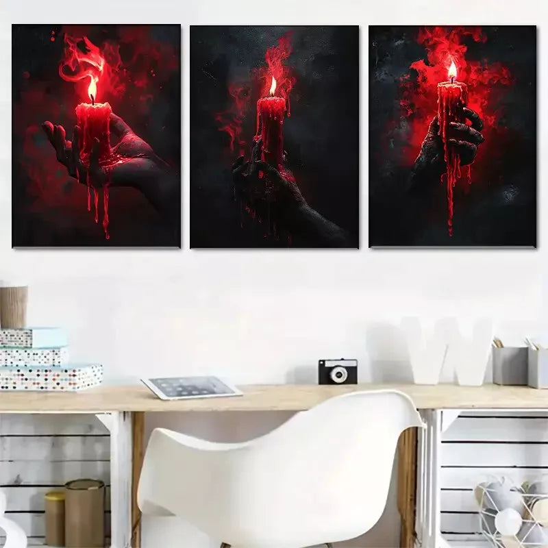 3pcss beautiful Candle and Hand modern Wall Art Set Canvas Framed 40x60cm - High Quality Print 100% Australian Made Wall Canvas Ready to Hang