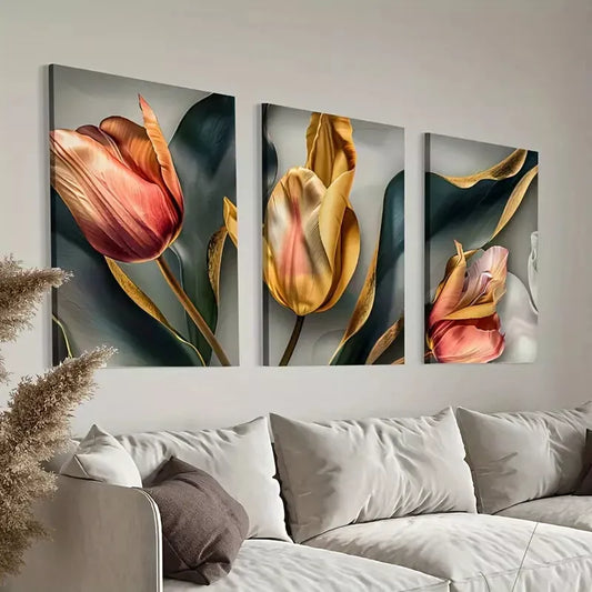 3pcs Mid Century Modern Sage Green Canvas Framed 40x60cm - High Quality Print 100% Australian Made Wall Canvas Ready to Hang