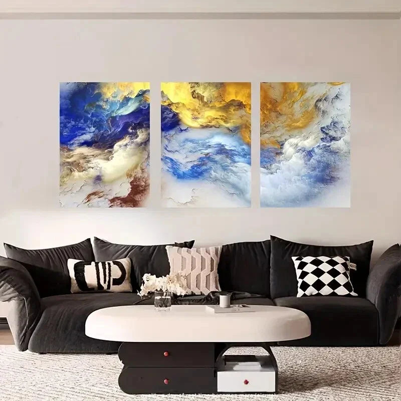 3pcs Colorful Abstract Decorative Paintings Metal Print Ready to Hang Art