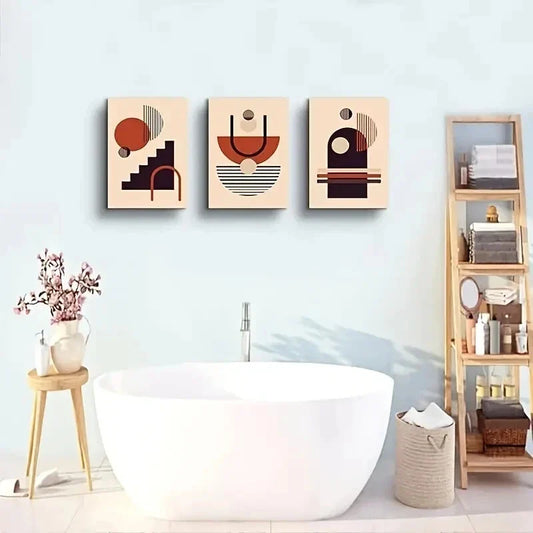 3pcs Minimalist Abstract Metal Print Ready to Hang Art