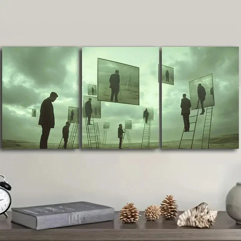 3pcs Surreal film, Painting Wall Art Set Canvas Framed 40x60cm - High Quality Print 100% Australian Made Wall Canvas Ready to Hang