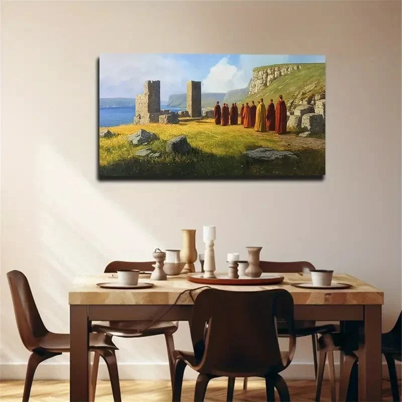 Impressionist Endless Deep Blue Wall Art Canvas Office Home Room Framed 120x60cm