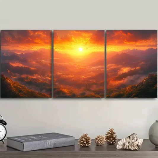 3pcs Art Deco Modern Contemporary Wrapped Wall Art Set Canvas Framed 40x60cm - High Quality Print 100% Australian Made Wall Canvas Ready to Hang