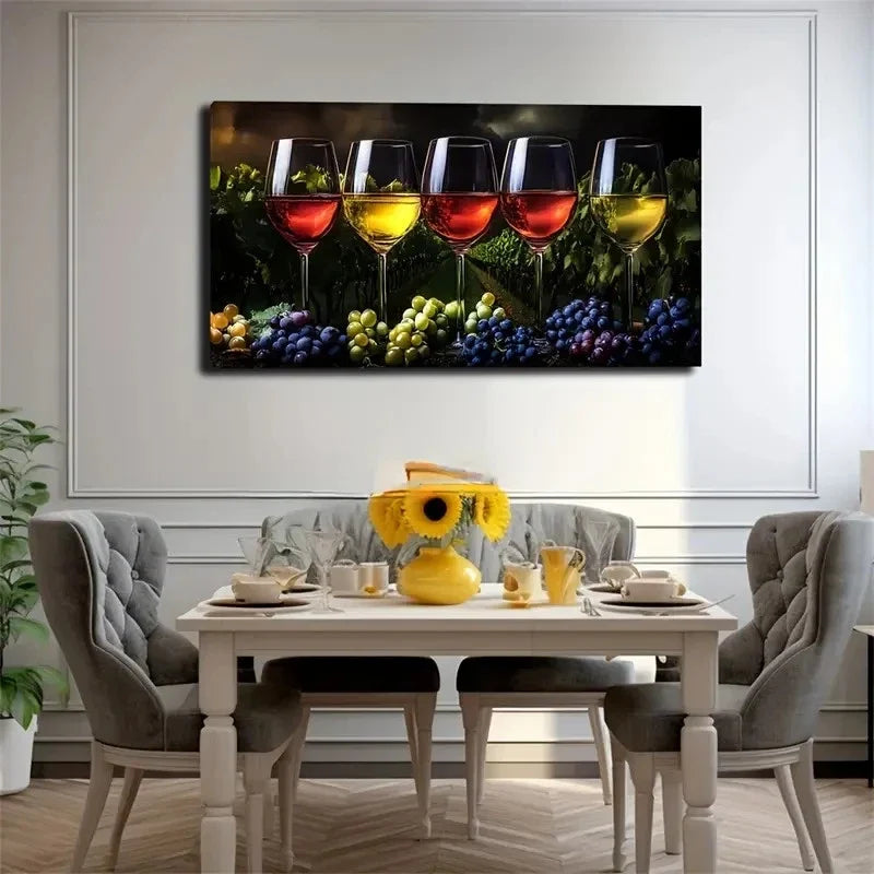 Vibrant Red Yellow & Green Wall Art Canvas Office Home Room Framed 120x60cm