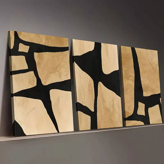 3pcs Modern Abstract Figures Irregular Geometric Wall Art Set Canvas Framed 40x60cm - High Quality Print 100% Australian Made Wall Canvas Ready to Hang