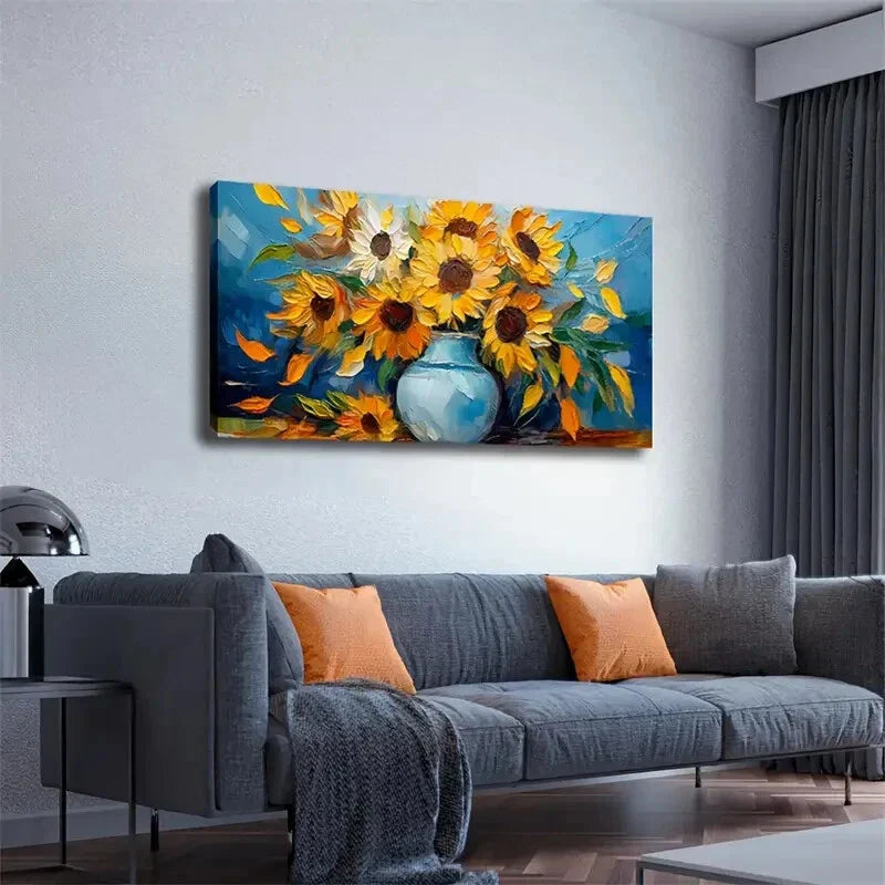 3pcs Decoration, Vibrant Sunflowers Wall Art Set Canvas Framed 40x60cm - High Quality Print 100% Australian Made Wall Canvas Ready to Hang