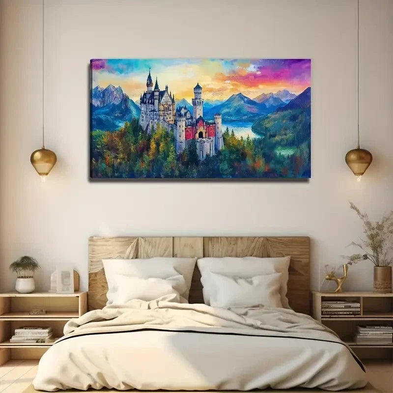 Beautiful Castle Decoration Wall Art Canvas Office Home Room Framed 120x60cm