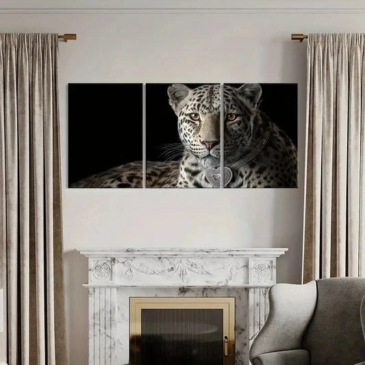 3pcs Luxurious Heart Pendant Wild Beauty Metal Print Ready to Hang Art