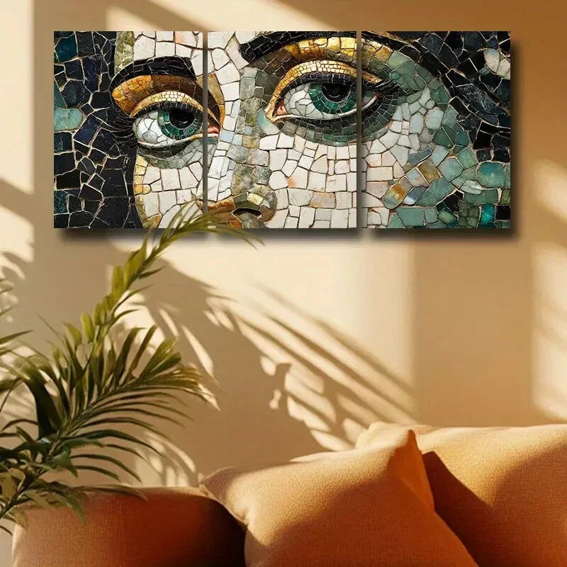 3pcs Luxurious Roman face Design Metal Print Ready to Hang Art