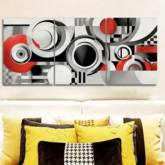 3pcs Classic Modern Spiral Gray Wall Art Set Canvas Framed 40x60cm - High Quality Print 100% Australian Made Wall Canvas Ready to Hang